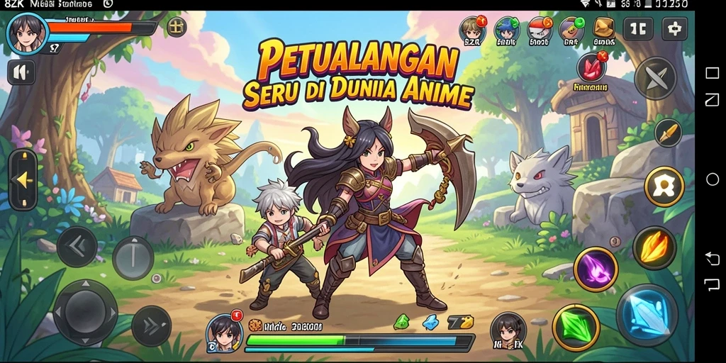 Tampilan gameplay 8ZK yang penuh aksi dan warna.