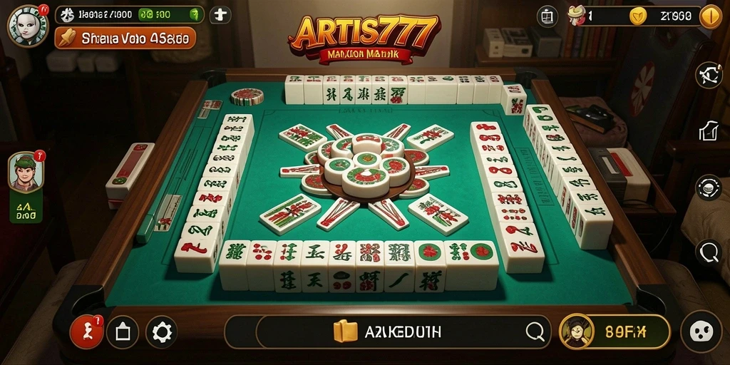 Screenshot utama ARTIS777 menunjukkan gameplay Mahjong yang mendebarkan.