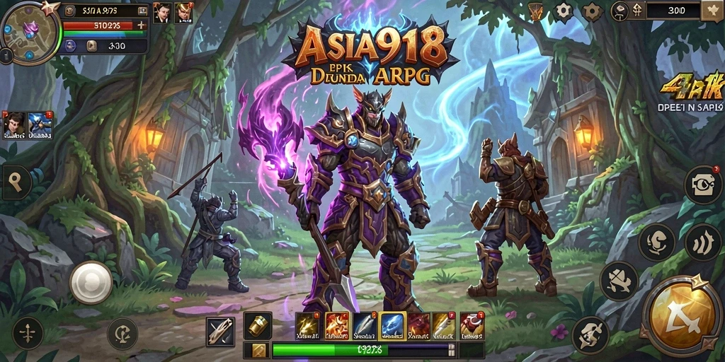 Tangkapan layar utama ASIA918 menampilkan aksi seru dalam gameplay ARPG.