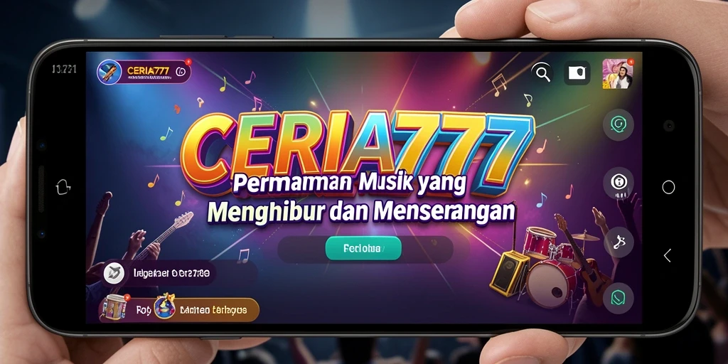 Tampilan screenshot CERIA777 menampilkan pengalaman bermain yang seru dengan musik.