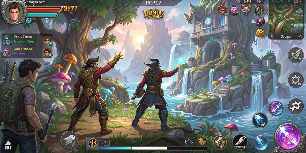 Gameplay PCPC7 yang penuh aksi dan tantangan dalam dunia petualangan.